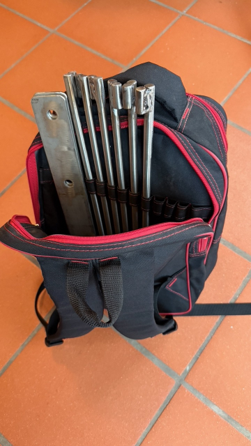 Bodenanker in Rucksack